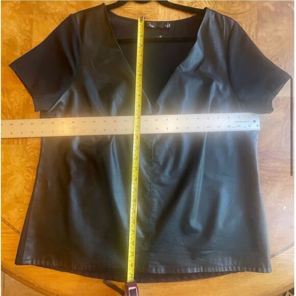 V NECK Leather Looking Top - Picture 13 of 16